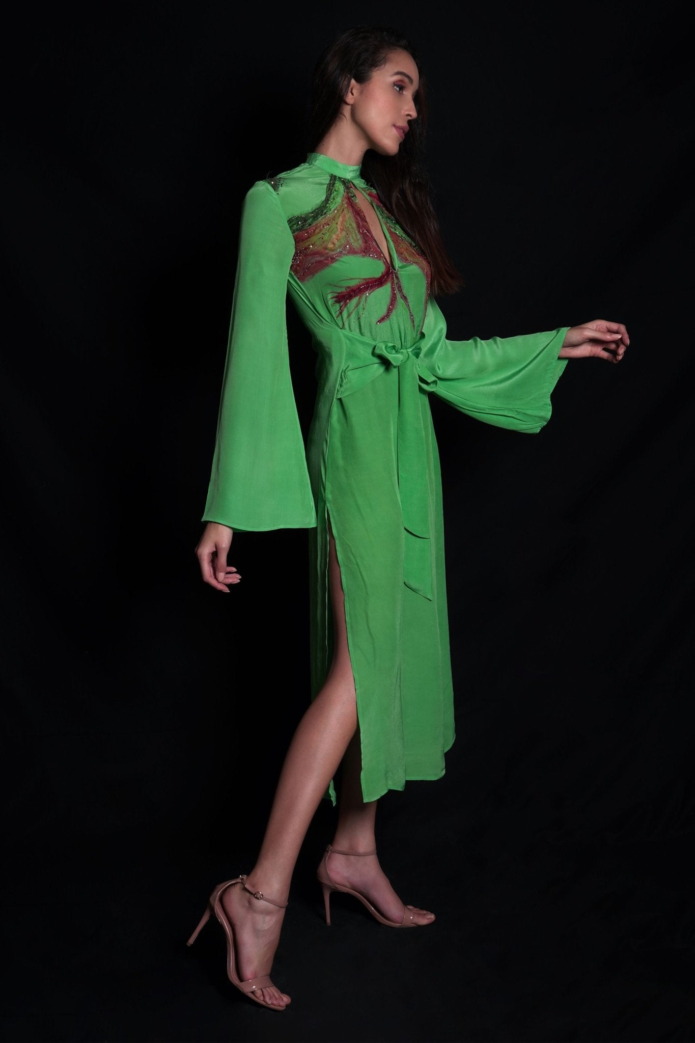 Absinthe Green Embroidered Dress
