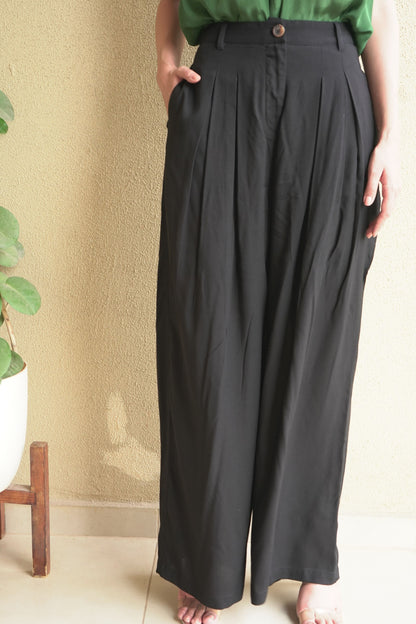 Marilyn Wide-Legged Black Trousers