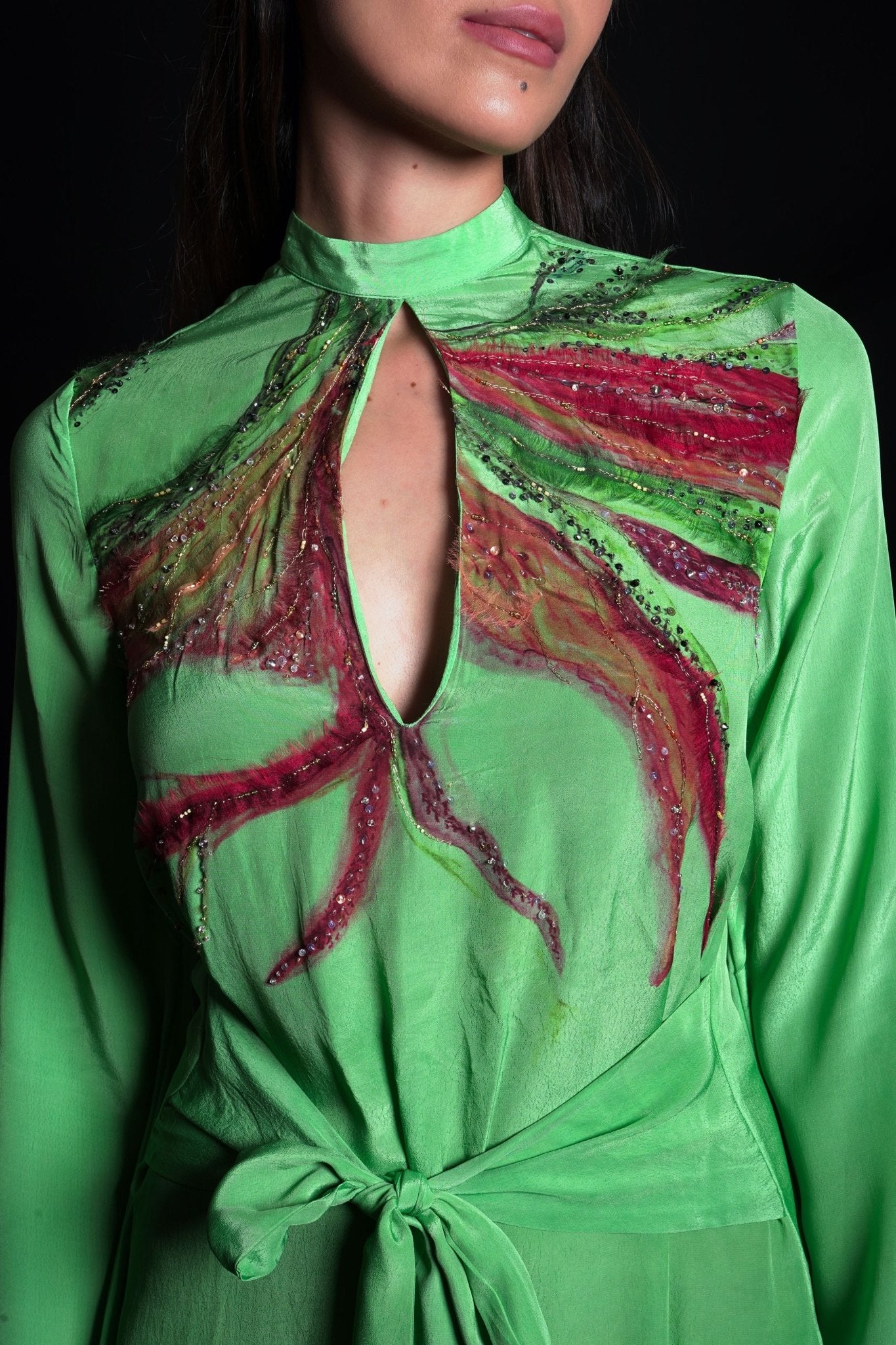 Absinthe Green Embroidered Dress