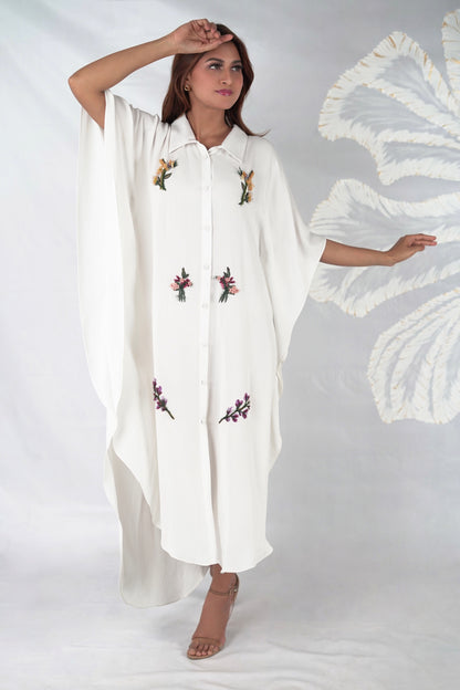 Ilana White Floral Kaftan